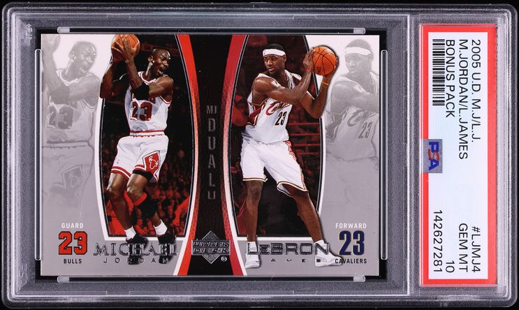 2005 Upper Deck MJ LJ Bonus Pack Dual Michael Jordan & LeBron James #LJMJ4 PSA 10 GEM MINT - Photo 1