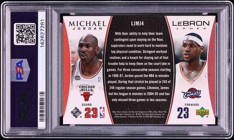 2005 Upper Deck MJ LJ Bonus Pack Dual Michael Jordan & LeBron James #LJMJ4 PSA 10 GEM MINT - Photo 2