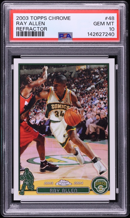 2003 Topps Chrome Refractor Ray Allen #48 PSA 10 GEM MINT - Photo 1