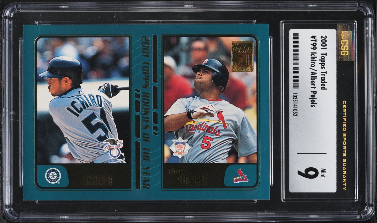 2001 Topps Traded Ichiro Albert Pujols ROOKIE #T99 CSG 9 MINT