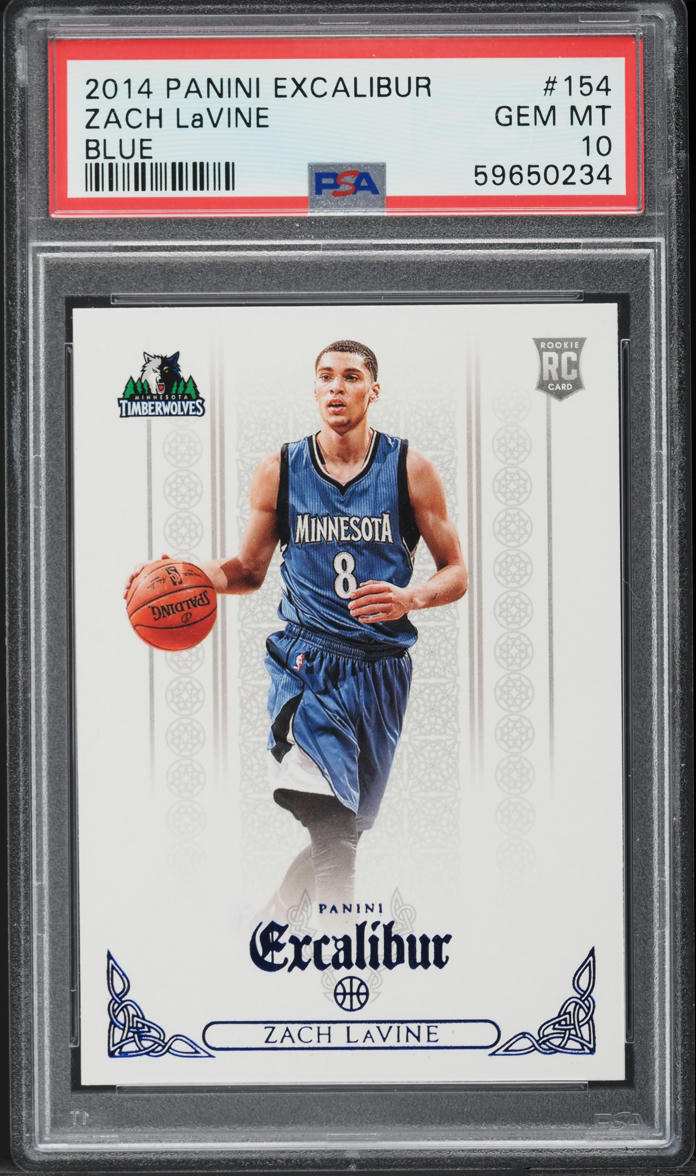 2014 Panini Excalibur Blue Zach LaVine ROOKIE #154 PSA 10 GEM MINT - Main Image