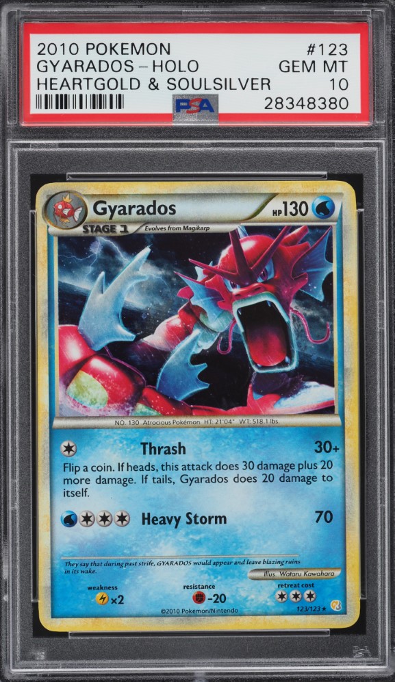 2010 Pokemon HeartGold & SoulSilver Holo Gyarados #123 PSA 10 GEM MINT