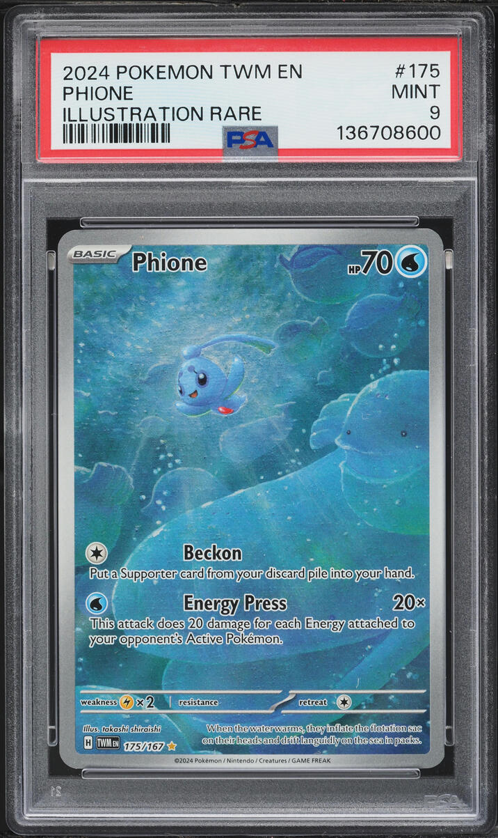 2024 Pokemon Scarlet & Violet Twilight Masquerade IR Phione #175 PSA 9 MINT