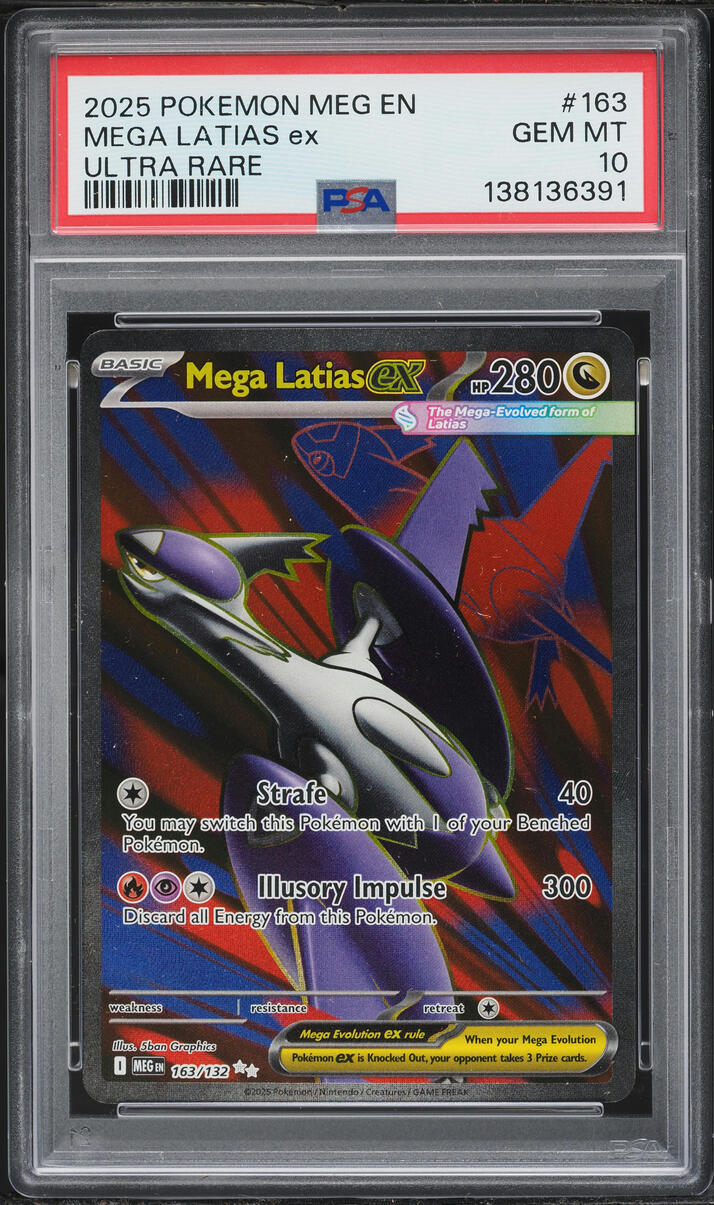 2025 Pokemon Mega Evolution Full Art Mega Latias ex #163 PSA 10 GEM MINT