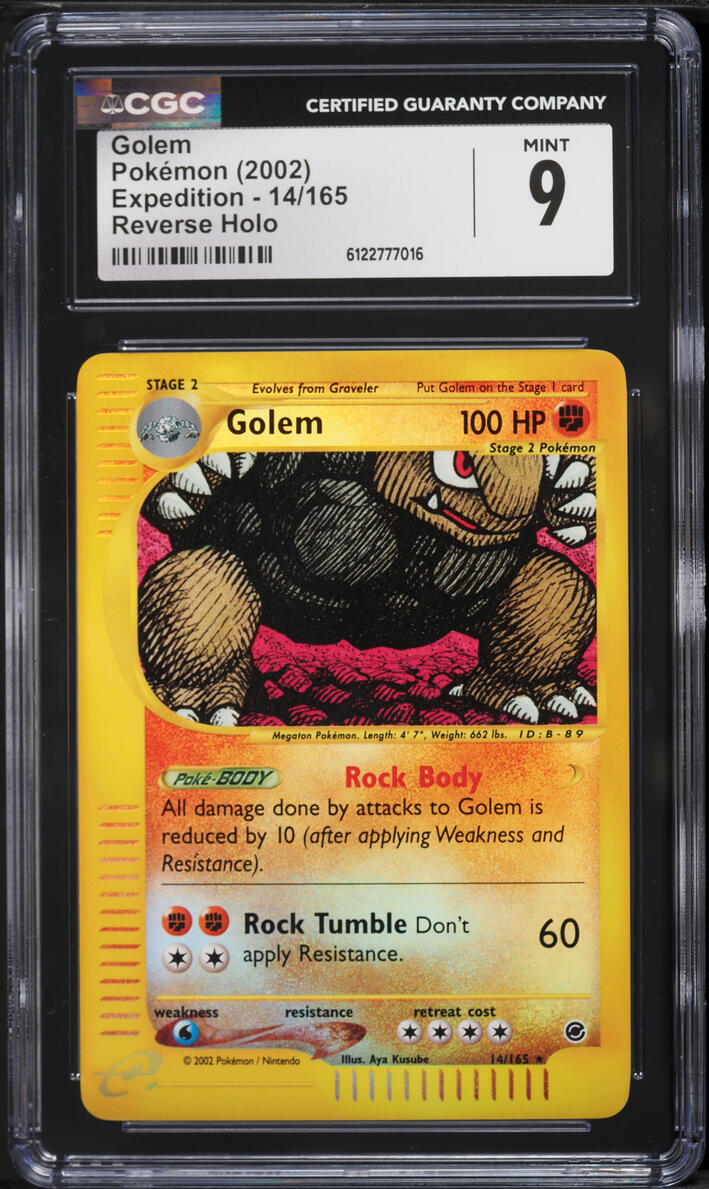 2002 Pokemon Expedition Reverse Holo Golem #14 CGC 9 MINT