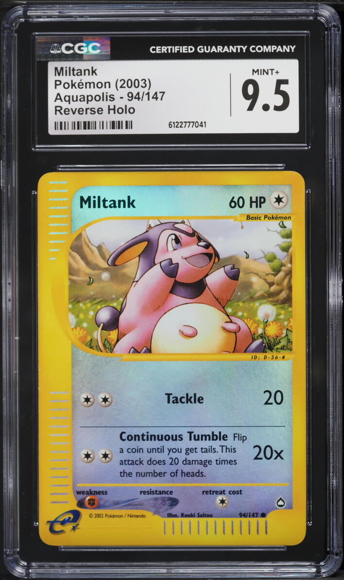 2003 Pokemon Aquapolis Reverse Holo Miltank #94 CGC 9.5 MINT+