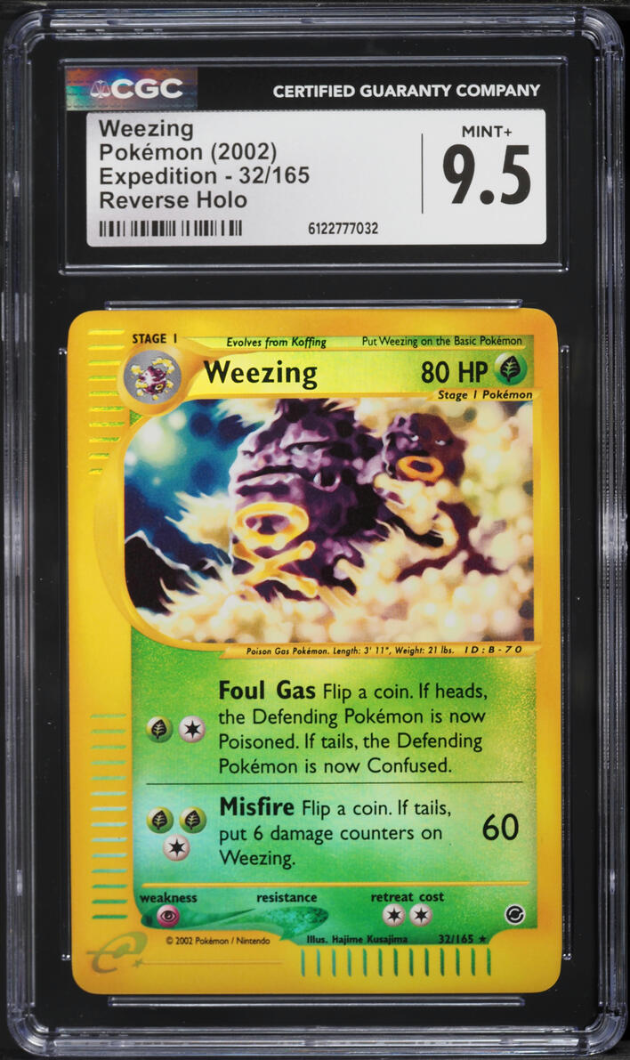 2002 Pokemon Expedition Reverse Holo Weezing #32 CGC 9.5 MINT+
