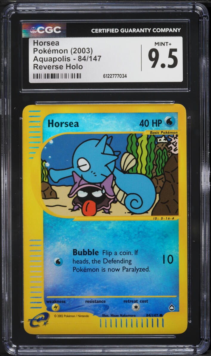 2003 Pokemon Aquapolis Reverse Holo Horsea #84 CGC 9.5 MINT+