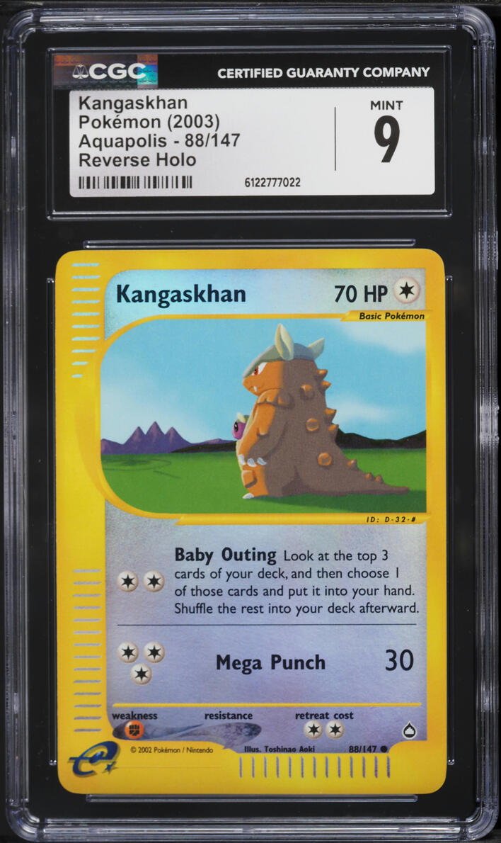 2003 Pokemon Aquapolis Reverse Holo Kangaskhan #88 CGC 9 MINT