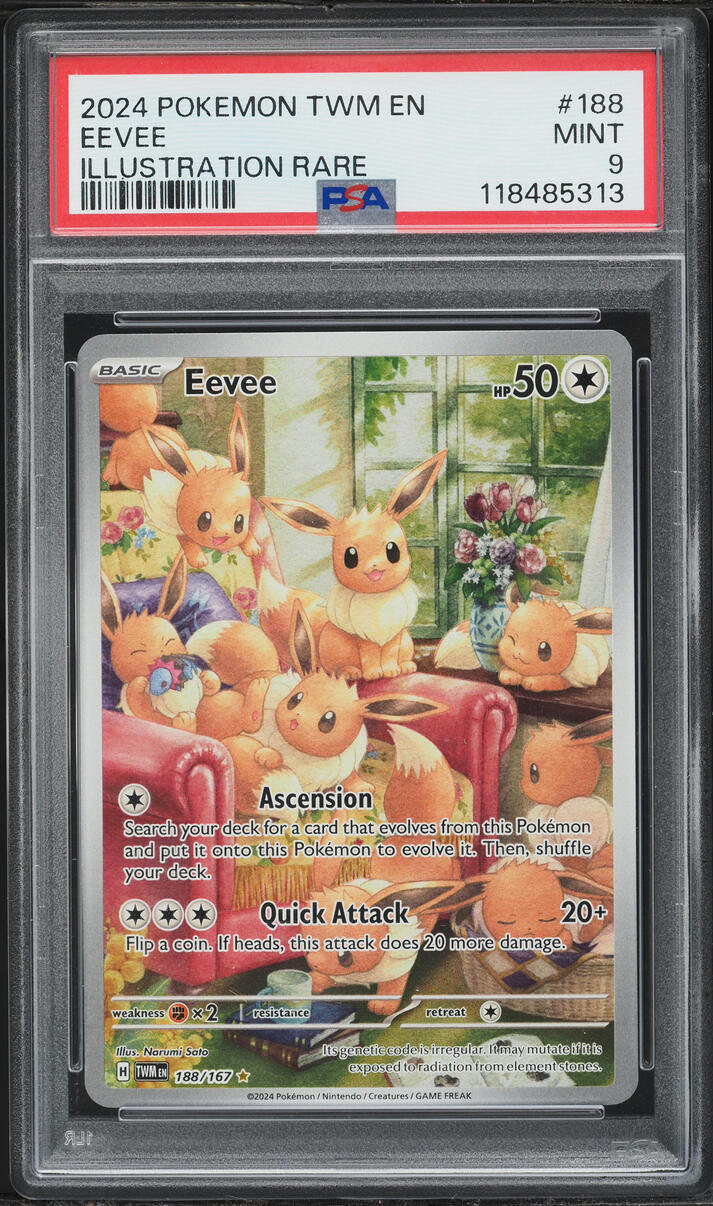 2024 Pokemon Scarlet & Violet Twilight Masquerade IR Eevee #188 PSA 9 MINT