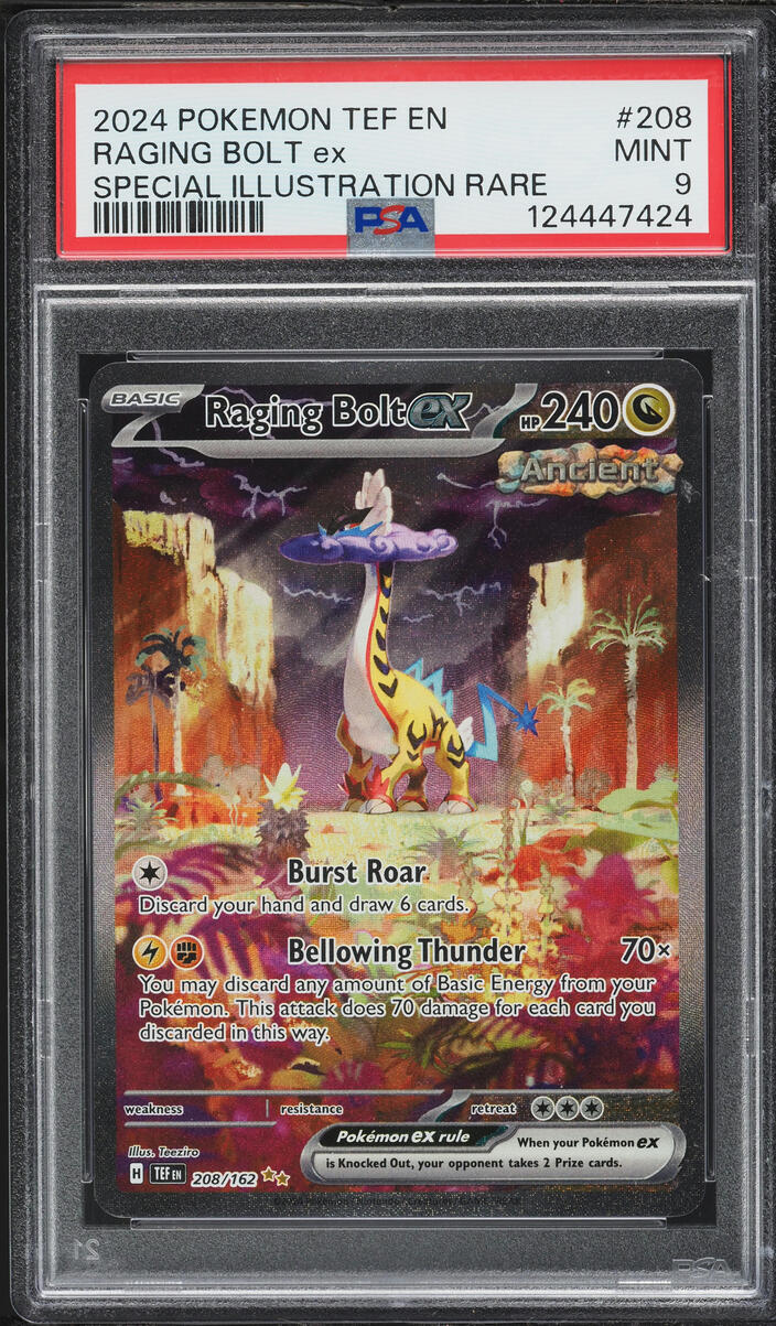 2024 Pokemon Scarlet & Violet Temporal Forces SIR Raging Bolt Ex #208 PSA 9 MINT