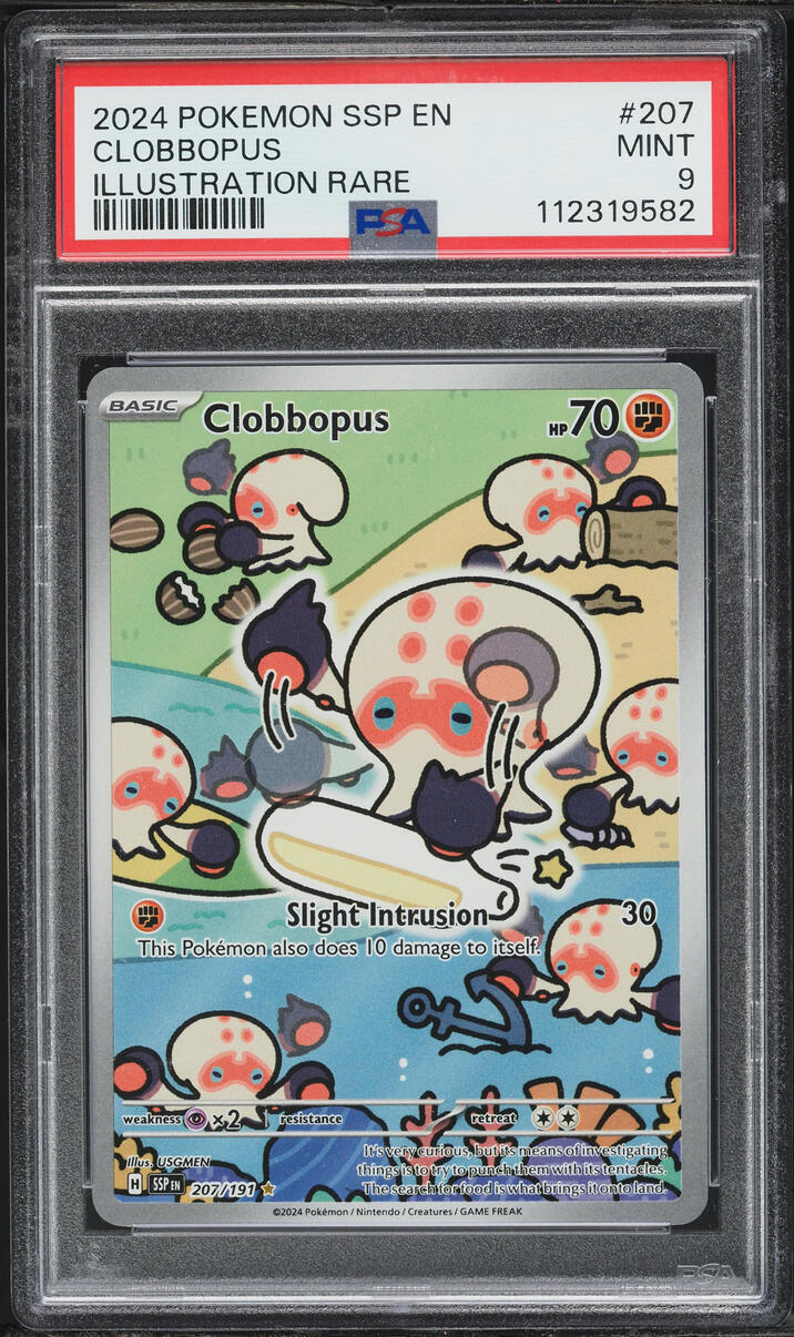 2024 Pokemon Scarlet & Violet Surging Sparks IR Clobbopus #207 PSA 9 MINT