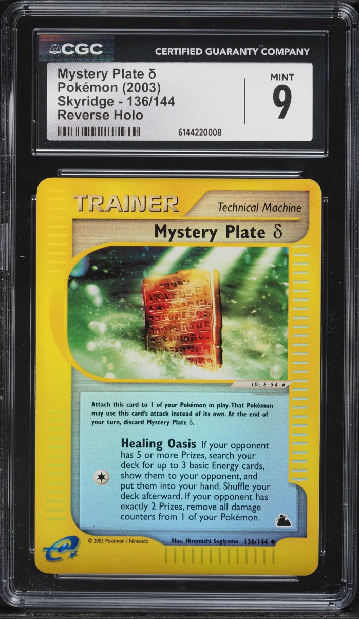 2003 Pokemon Skyridge Reverse Holo Mystery Plate #136 CGC 9 MINT