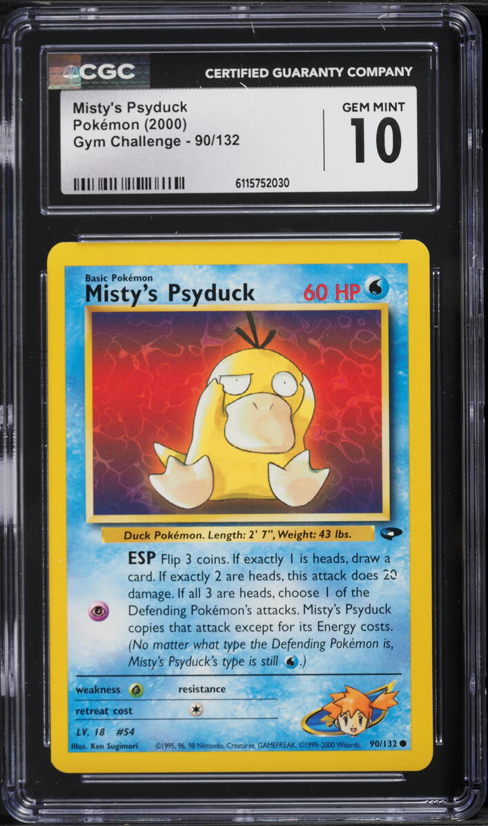 2000 Pokemon Gym Challenge Misty's Psyduck #90 CGC 10 GEM MINT