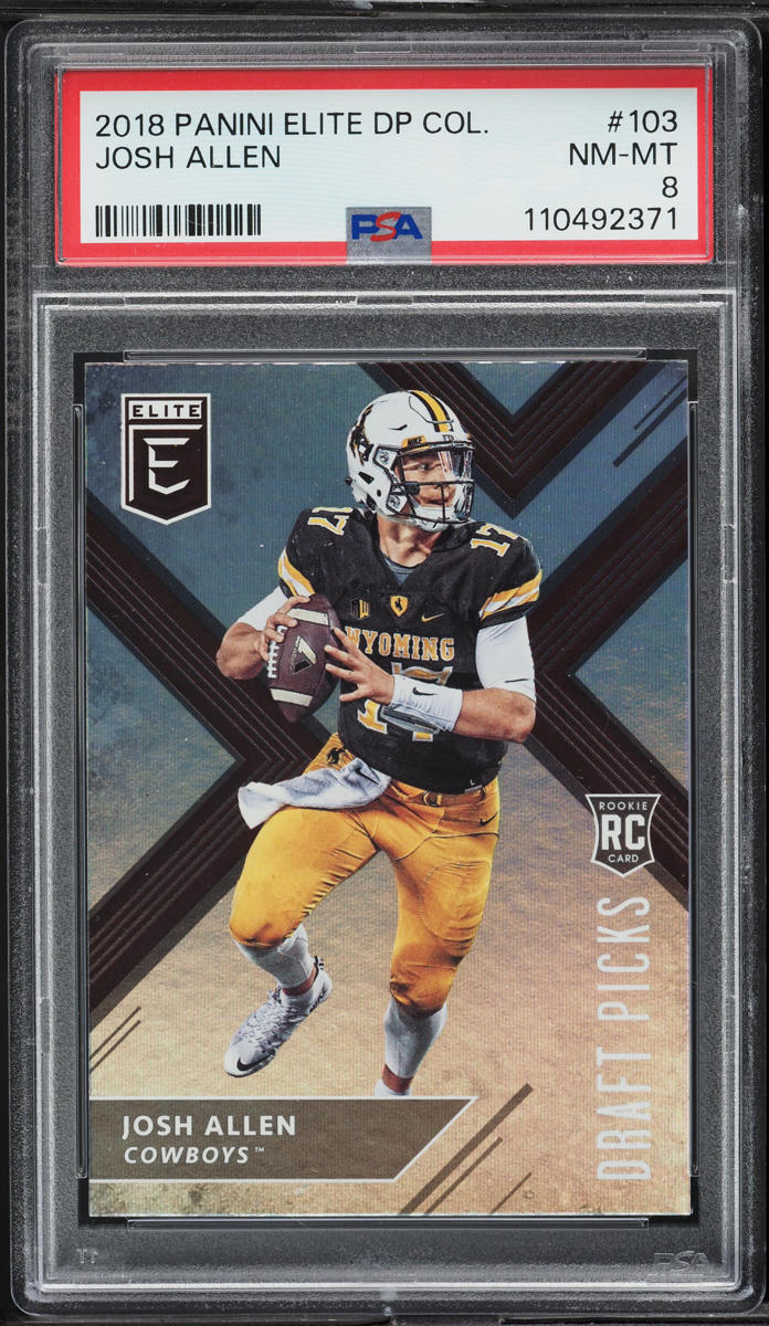 2018 Panini Elite Draft Picks Collegiate Josh Allen ROOKIE #103 PSA 8 NM-MT