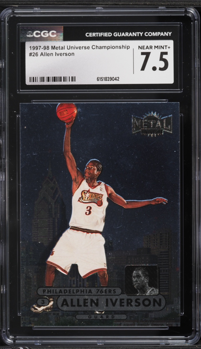 1997 Metal Universe Championship Allen Iverson #26 CGC 7.5 NRMT+