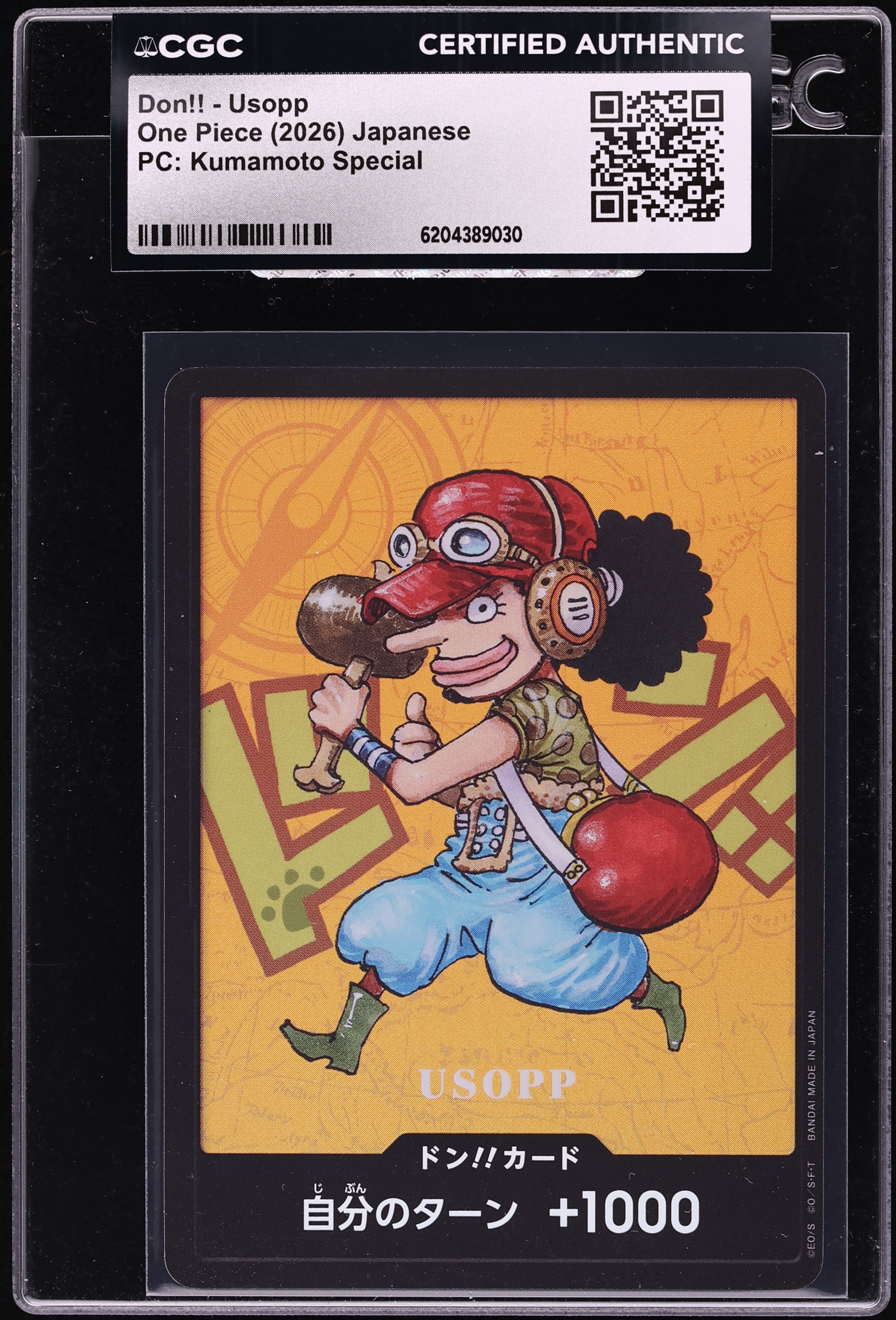 2026 One Piece Japanese Premium Collection Kumamoto Special Don!! Usopp CGC AUTH