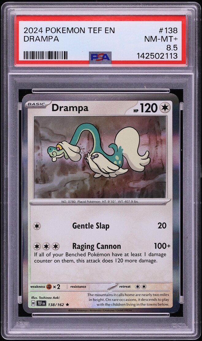 2024 Pokemon Scarlet & Violet Temporal Forces Drampa #138 PSA 8.5 NM-MT+