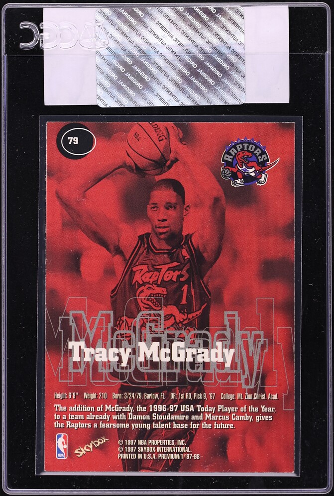 1997 Skybox Premium Tracy McGrady ROOKIE #79 CGC AUTH