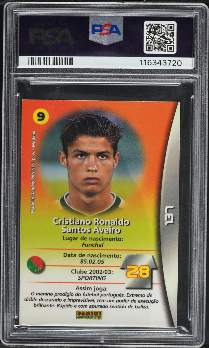 2003 Panini Sports Mega Craques Cristiano Ronaldo ROOKIE #137 PSA 3 VG