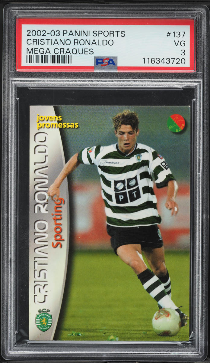 2003 Panini Sports Mega Craques Cristiano Ronaldo ROOKIE #137 PSA 3 VG