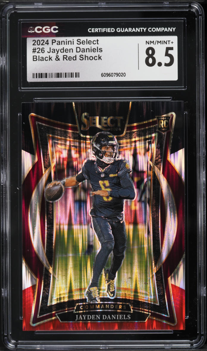 2024 Select Concourse Black & Red Shock Jayden Daniels ROOKIE #26 CGC 8.5 NM-MT+