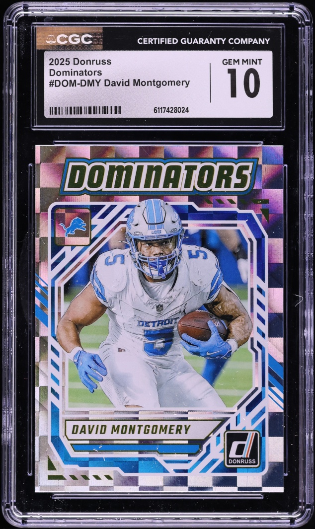 2025 Donruss Dominators David Montgomery #DOM-DMY CGC 10 GEM MINT