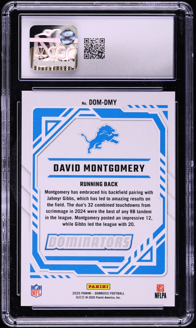 2025 Donruss Dominators David Montgomery #DOM-DMY CGC 10 GEM MINT