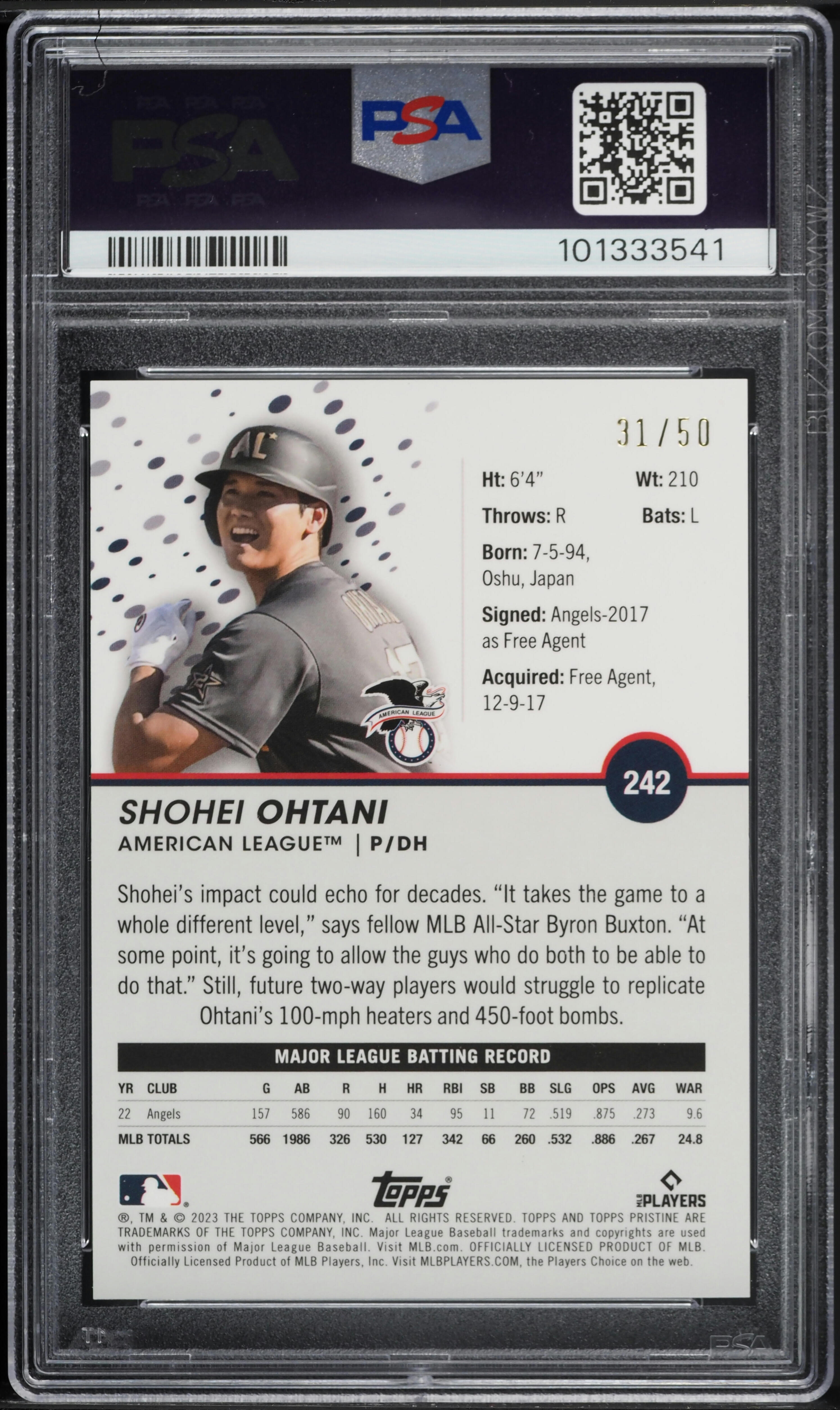 その他 Topps Shohei Ohtani Gold Rookie PSA 10 Amazon.com: 2018 Topps Baseball #700 Shohei Ohtani Rookie