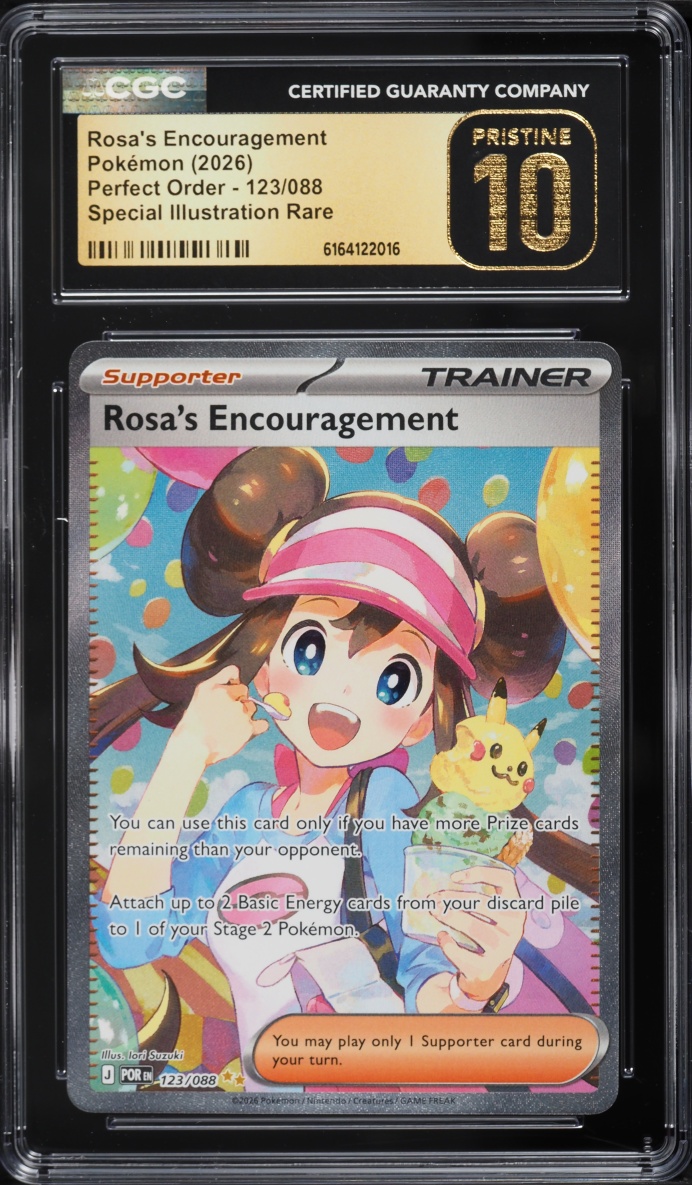2026 Pokemon Mega Evolution Perfect Order SIR Rosa's Encouragement #123 CGC 10 PRISTINE