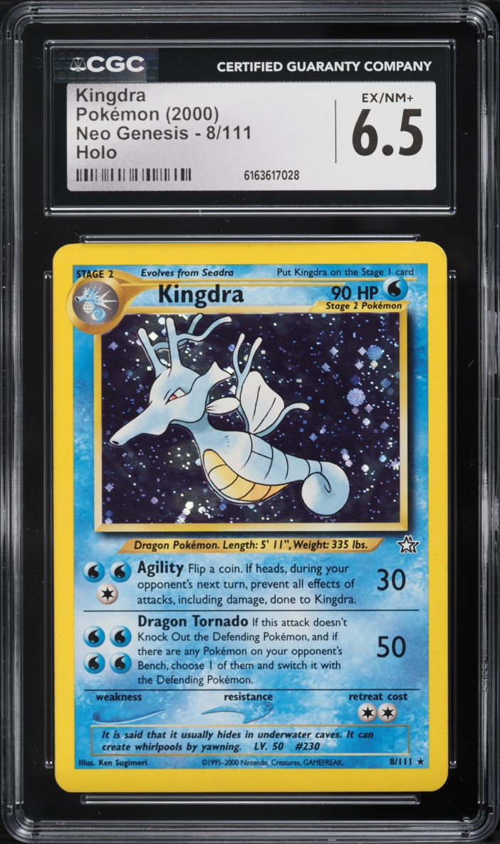 2000 Pokemon Neo Genesis Holo Kingdra #8 CGC 6.5 EXMT+