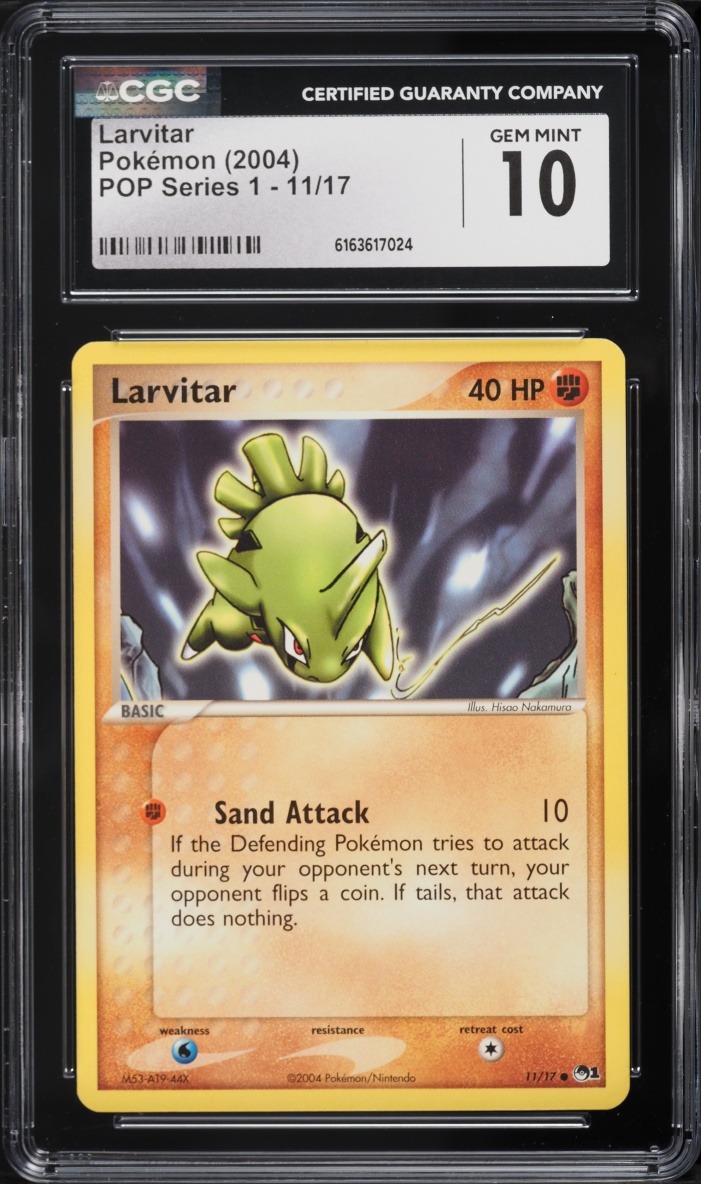 2004 Pokemon POP Series 1 Larvitar #11 CGC 10 GEM MINT