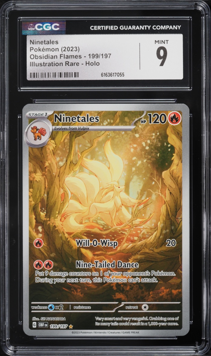 2023 Pokemon Scarlet & Violet Obsidian Flames IR Ninetales #199 CGC 9 MINT