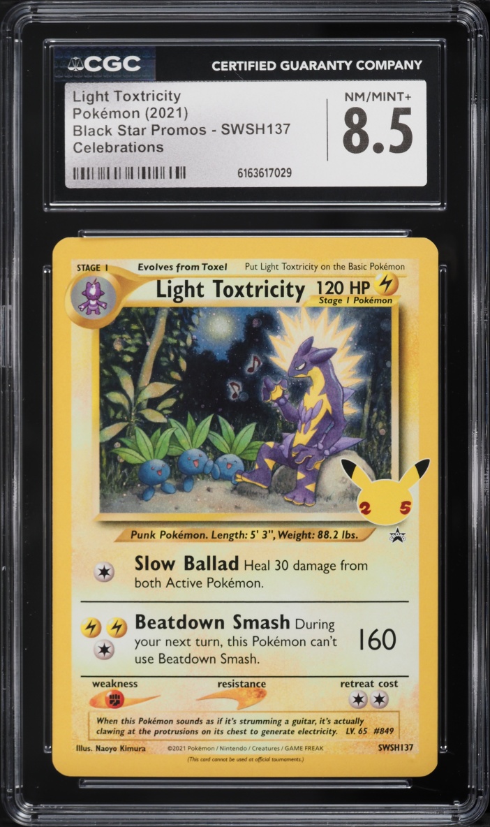 2021 Pokemon Sword & Shield Promo Celebrations Classic Light Toxtricity #SWSH137 CGC 8.5 NM-MT+