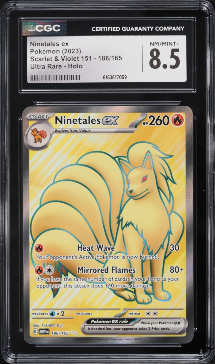 2023 Pokemon Scarlet & Violet 151 Full Art Ninetales Ex #186 CGC 8.5 NM-MT+