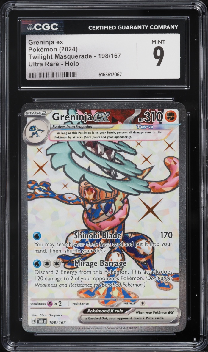2024 Pokemon Scarlet & Violet Twilight Masquerade Full Art Greninja EX #198 CGC 9 MINT