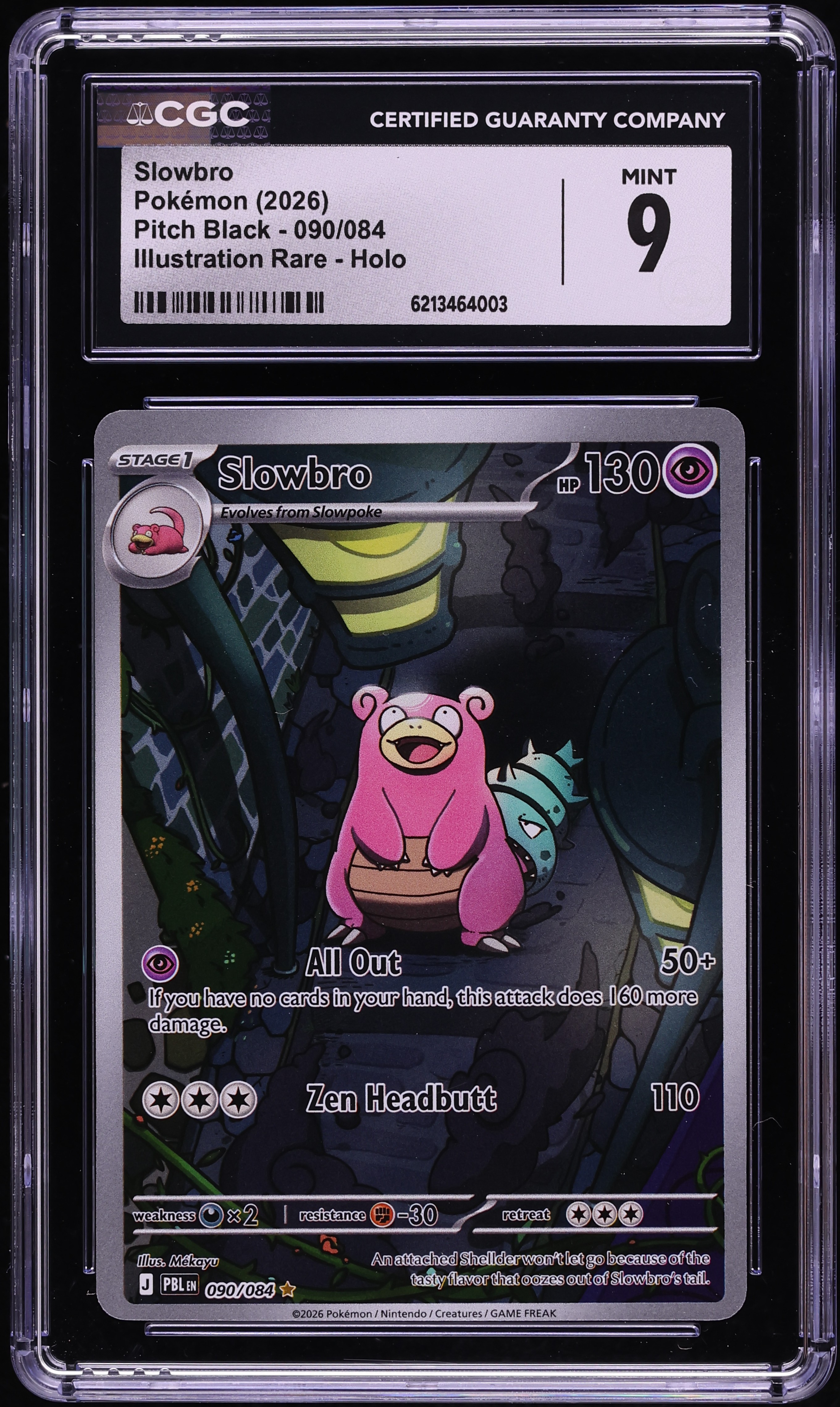 2026 Pokemon Mega Evolution Pitch Black IR Slowbro #90 CGC 9 MINT