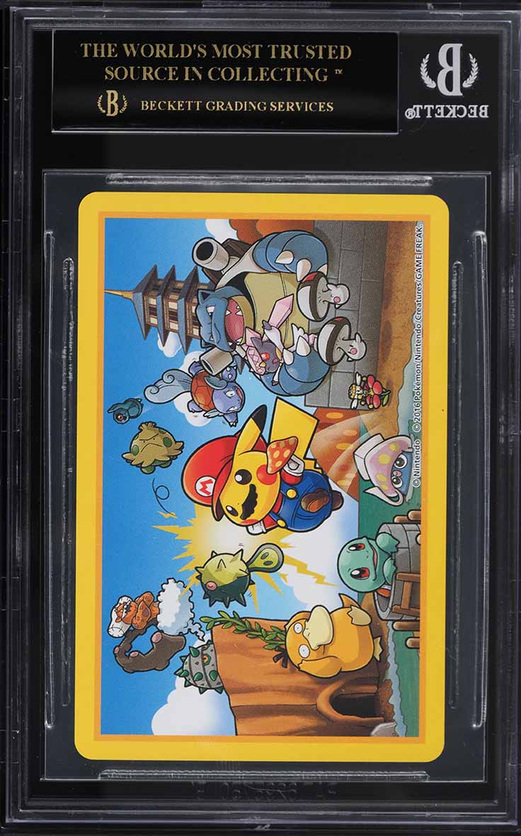 2016 Pokemon Center Poker Deck Mario & Luigi Pikachu Queen Of Diamonds BGS 10