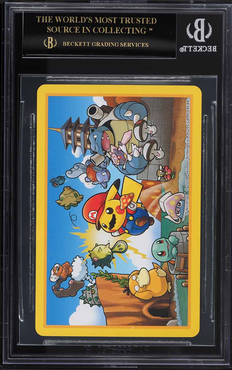 2016 Pokemon Center Poker Deck Mario & Luigi Pikachu King Of Spades BGS 10