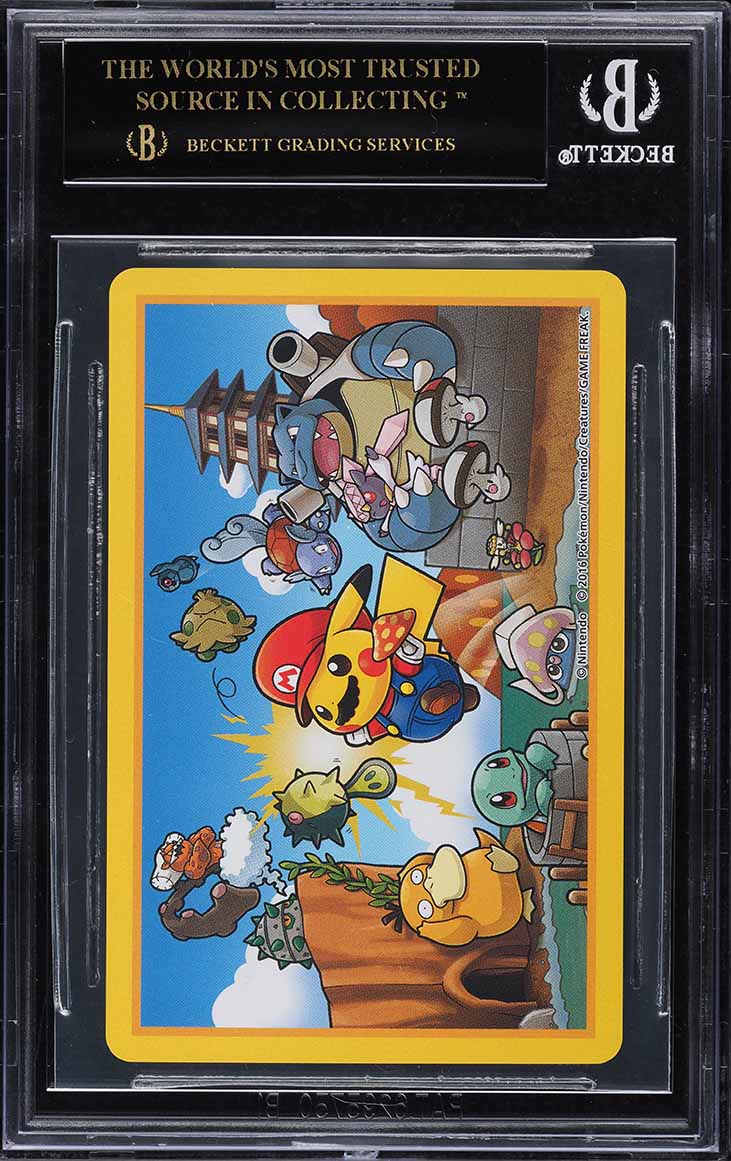 2016 Pokemon Center Mario Pikachu Poker Mario Luigi Pikachu King Diamonds BGS 10