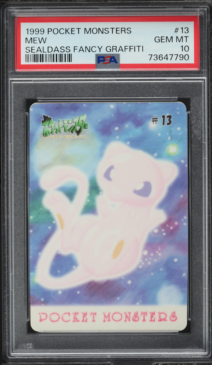 1999 Pokemon Japanese Pocket Monsters Sealdass Fancy Graffiti Mew #13 PSA 10 GEM