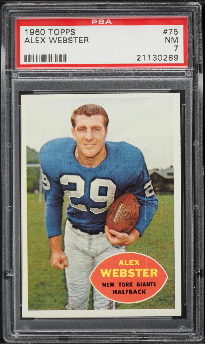 1960 Topps Football Alex Webster #75 PSA 7 NRMT