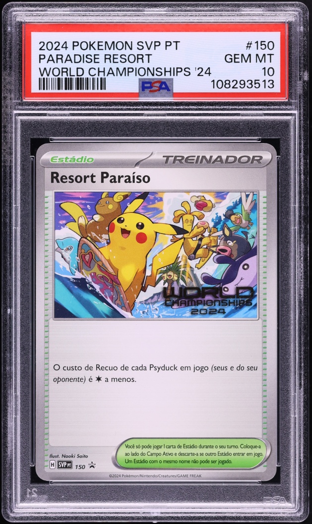 2024 Pokemon Portuguese Scarlet & Violet Promo World Championships '24 Paradise Resort PSA 10