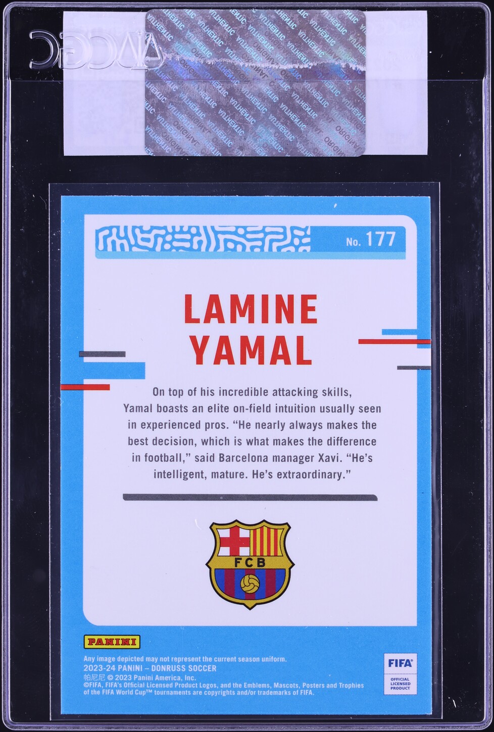 2023 Donruss FIFA Lamine Yamal ROOKIE #177 CGC AUTH