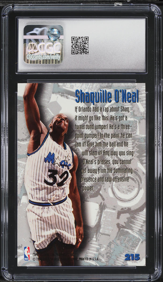 1995 Metal Basketball Shaquille O'Neal #215 CGC 10 GEM MINT