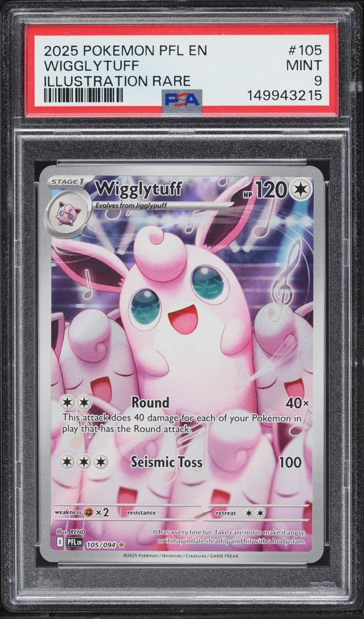 2025 Pokemon Mega Evolution Phantasmal Flames IR Wigglytuff #105 PSA 9 MINT