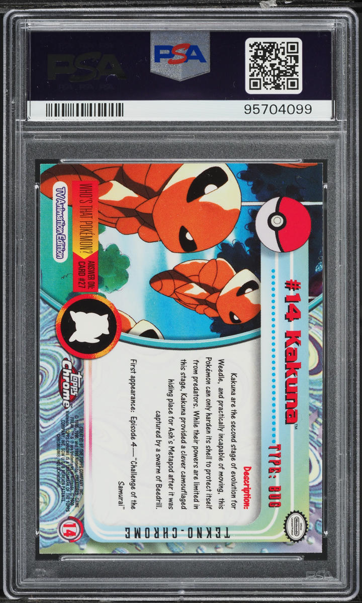 2000 Topps Chrome Pokemon T.V. Tekno Kakuna #14 PSA 10 GEM MINT
