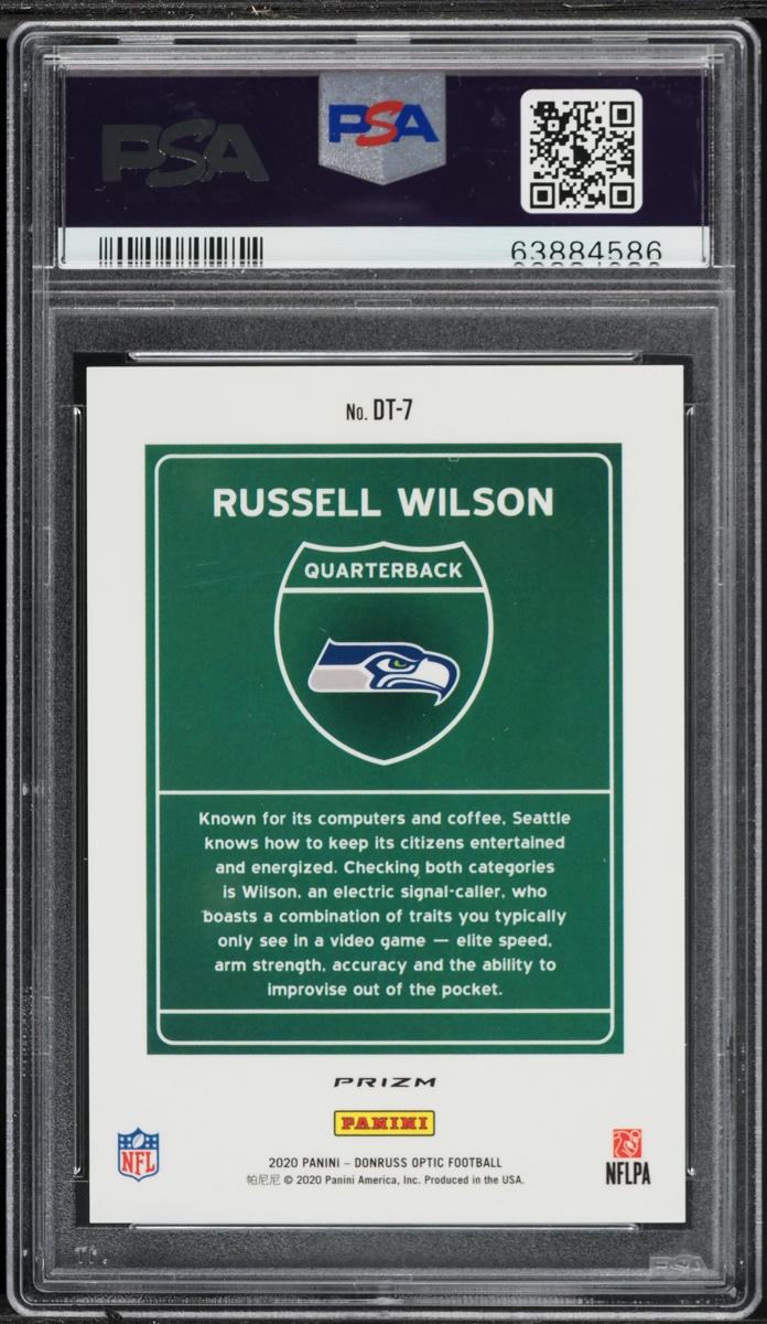 2020 Donruss Optic Downtown Russell Wilson #DT-7 PSA 9 MINT