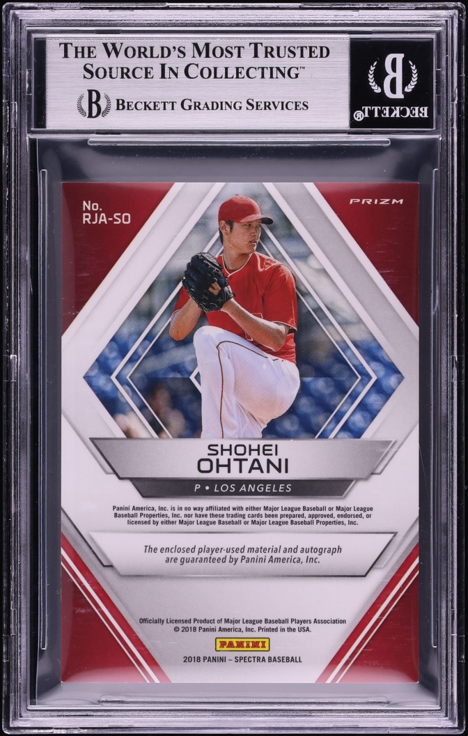 2018 Panini Spectra Shohei Ohtani ROOKIE PATCH AUTO #RJA-SO BGS 9 MINT - Photo 2