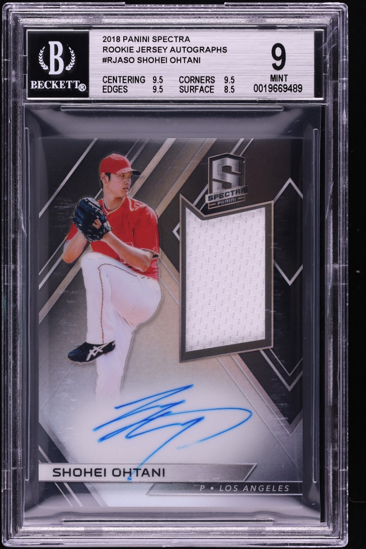 2018 Panini Spectra Shohei Ohtani ROOKIE PATCH AUTO #RJA-SO BGS 9 MINT